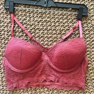 Chic Lace Bralette in Coral Pink